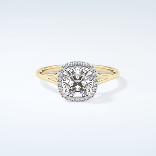 2.0 CT Cushion Cut Halo Split Shank Moissanite Engagement Ring 1