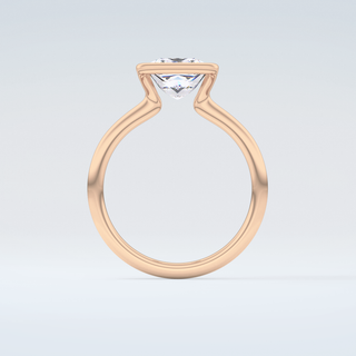 2.0 CT Princess Cut Half Bezel Moissanite Engagement Ring 8