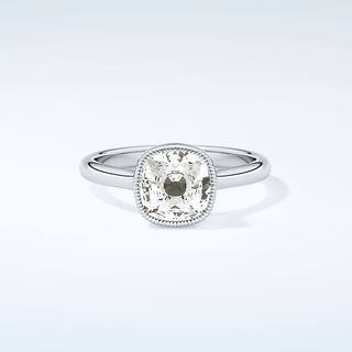 1.5 CT Cushion Cut Bezel Style Moissanite Engagement Ring 13