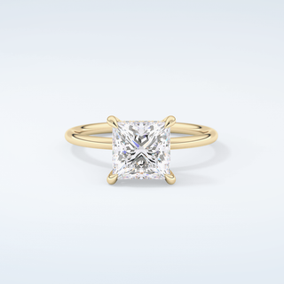 2.0 CT Princess Cut Hidden Halo Moissanite Engagement Ring 1