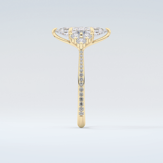 1.5  CT Marquise Cut Cluster & Pave Moissanite Engagement Ring 5