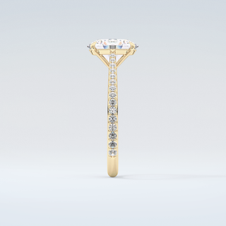 2.0 CT Oval Cut Pave Moissanite Engagement Ring 5