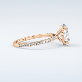 2.0 CT Oval Cut Pave Moissanite Engagement Ring 10