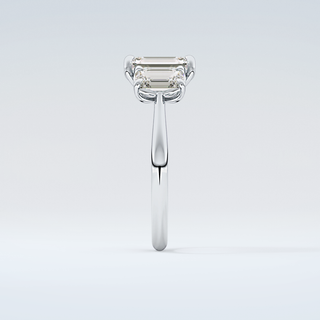 2.0 CT Emerald Cut Three Stone Moissanite Engagement Ring 17