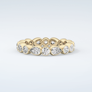 1.28 TCW Round & Pear Shaped Moissanite Wedding Band 4