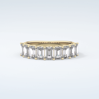 1.8 TCW Emerald Shaped Moissanite Wedding Band 1