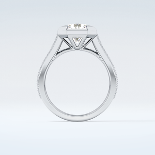 2.0 CT Round Cut Cathedral Pave Moissanite Engagement Ring 14