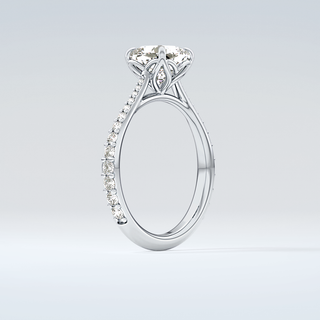 2.0 CT Cushion Cut Pave Style Moissanite Engagement Ring 14