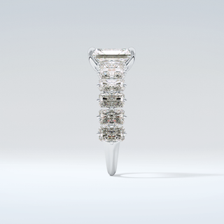 2.0 CT Radiant Cut Pave Moissanite Engagement Ring 17