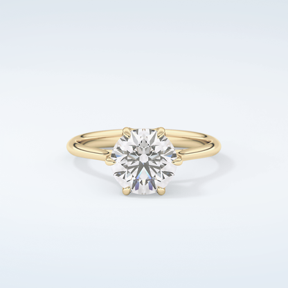 2.0 CT Round Cut Solitaire Style Moissanite Engagement Ring