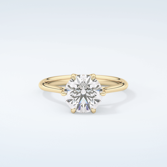 2.0 CT Round Cut Solitaire Style Moissanite Engagement Ring