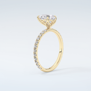 1.5 CT Pear Cut Pave Moissanite Engagement Ring 6