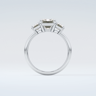 2.0 CT Emerald Cut Three Stone Moissanite Engagement Ring 14