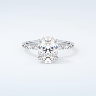 2.0 CT Oval Cut Pave Moissanite Engagement Ring 13