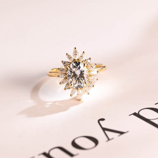 Stunning 1.0 - 2.0 CT Oval Moissanite Engagement Ring with Halo Design 1