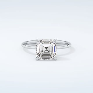 2.0 CT Asscher Cut Solitaire Moissanite Engagement Ring 13