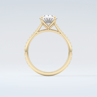 1.5 CT Oval Cut Pave Style Moissanite Engagement Ring 2