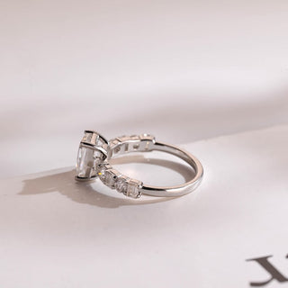 Stunning 1.0 - 2.0 CT Emerald Moissanite Engagement Ring with Pave Design 9