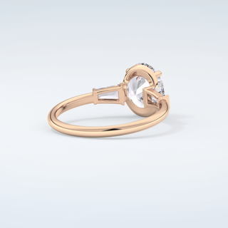 2.0 CT Oval Cut Three Stone Moissanite Engagement Ring 9