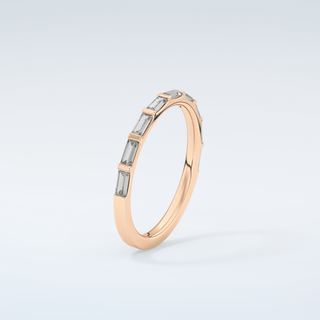0.54 TCW Baguette Shaped Moissanite Wedding Band 12