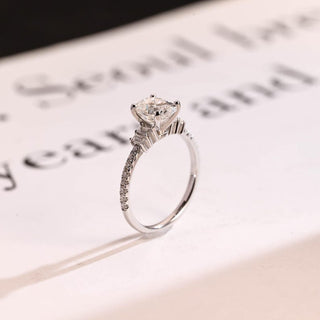 Stunning 1.0 - 2.0 CT Oval Moissanite Engagement Ring with Pave Design 7