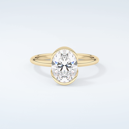 2.0 CT Oval Cut Solitaire Style Moissanite Engagement Ring