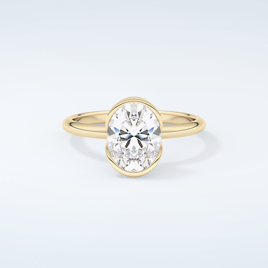 2.0 CT Oval Cut Solitaire Style Moissanite Engagement Ring