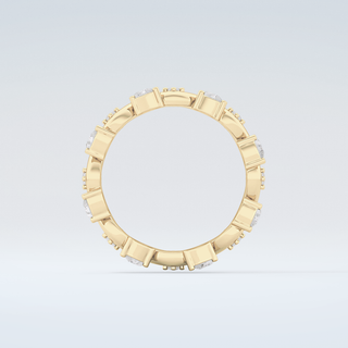 0.56 TCW Round & Pear Shaped Moissanite Wedding Band 2