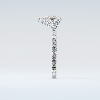 1.5 CT Pear Cut Pave Moissanite Engagement Ring 17