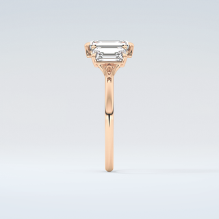 2.0 CT Emerald Cut Three Stone Moissanite Engagement Ring 11