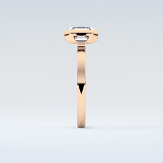 2.0 CT Asscher Cut Half Bezel Moissanite Engagement Ring 11