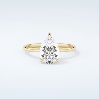 2.0 CT Pear Cut Hidden Halo Moissanite Engagement Ring 1