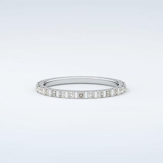 0.54 TCW Princess Shaped Moissanite Wedding Band 15