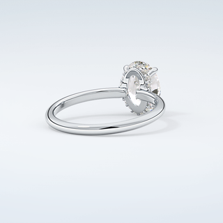2.0 CT Oval Cut Hidden Halo Moissanite Engagement Ring 15