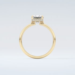 2.0 CT Emerald Cut Hidden Halo Moissanite Engagement Ring 2