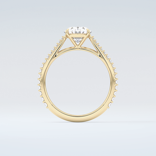 2.0 CT Oval Cut Pave Moissanite Engagement Ring 2