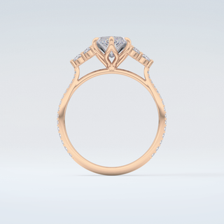 1.5  CT Marquise Cut Cluster & Pave Moissanite Engagement Ring 8