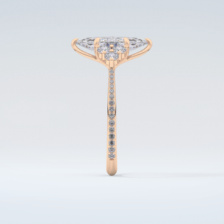 1.5  CT Marquise Cut Cluster & Pave Moissanite Engagement Ring 11