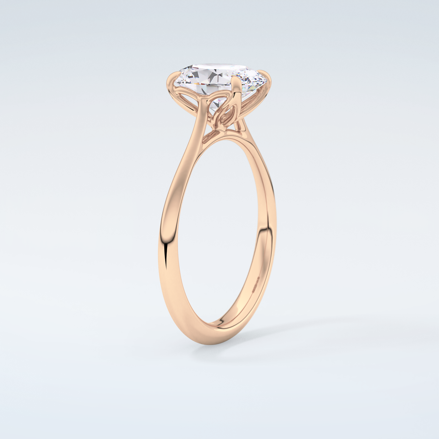 1.5 CT Oval Cut Solitaire Style Moissanite Engagement Ring