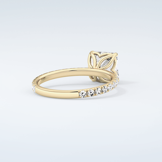 1.5 CT Asscher Cut Pave Moissanite Engagement Ring 3