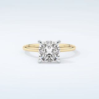 2.0 CT Cushion Cut Solitaire Moissanite Engagement Ring 1