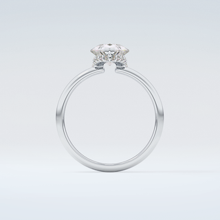 2.0 CT Pear Cut Hidden Halo Moissanite Engagement Ring 14