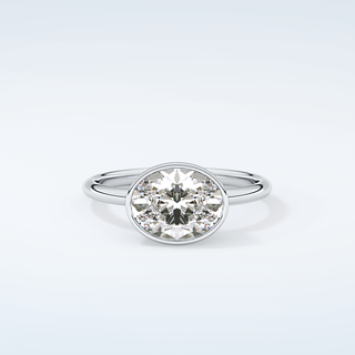 1.25 CT East West Oval Cut Bezel Style Moissanite Engagement Ring 13