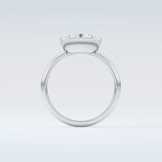 1.25 CT East West Oval Cut Bezel Style Moissanite Engagement Ring 14