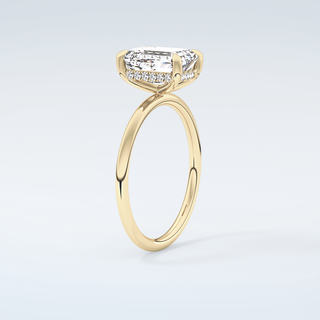 2.0 CT Emerald Cut Hidden Halo Moissanite Engagement Ring 6