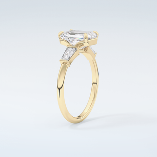 2.0 CT Emerald Cut Three Stone Moissanite Engagement Ring 6