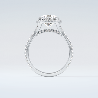 2.0 CT Round Cut Halo & Pave Split Shank Moissanite Engagement Ring 14