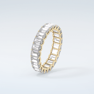 4.6 TCW Emerald Shaped Moissanite Wedding Band 6