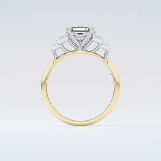 1.0 CT Asscher Cut Cluster Style Moissanite Engagement Ring 2