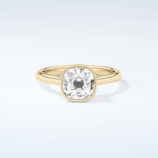 1.5 CT Cushion Cut Bezel Style Moissanite Engagement Ring 1